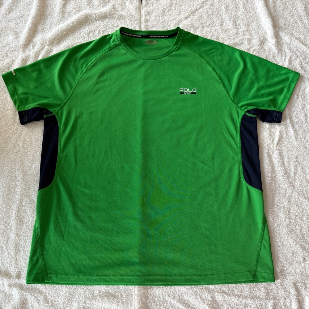 Mens Polo Sport Ralph Lauren Thermovent Performance Athletic T-Shirt, Green, XL